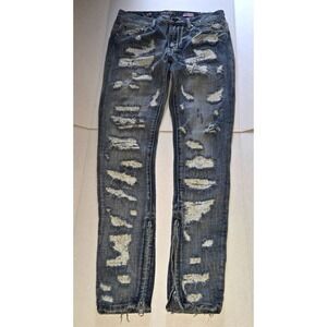 Mens Damati Upsale Exclusive Distressed Side Zipper Legs Jeans Size 32 x 32